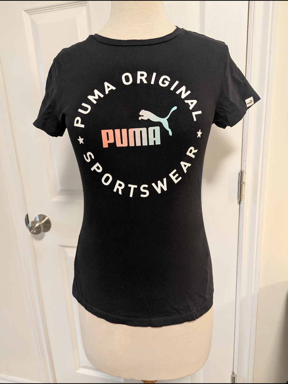 Puma Black Tee with White Interior Print